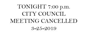 thumbnail for City Council Meeting Cancelled 3-25-19