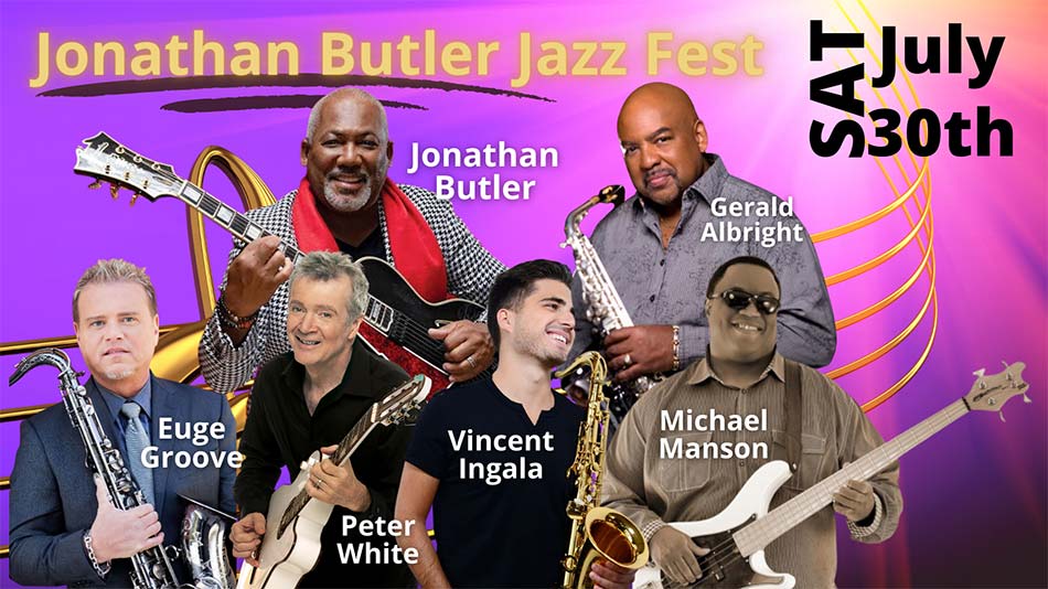 Jonathan Butler Jazz Fest Michael Manson-Euge Groove-Gerald Albright-Peter White-Vincent Ingala-Jonathan Butler